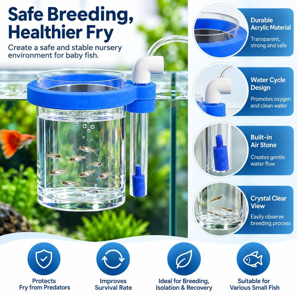 Floating Aquarium Bio Filter Blue Elbow Outlet Fish Tank Filter Fry Shrimp Breeding