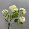 4-Head Faux Hydrangea Tall Stem with Leaves
