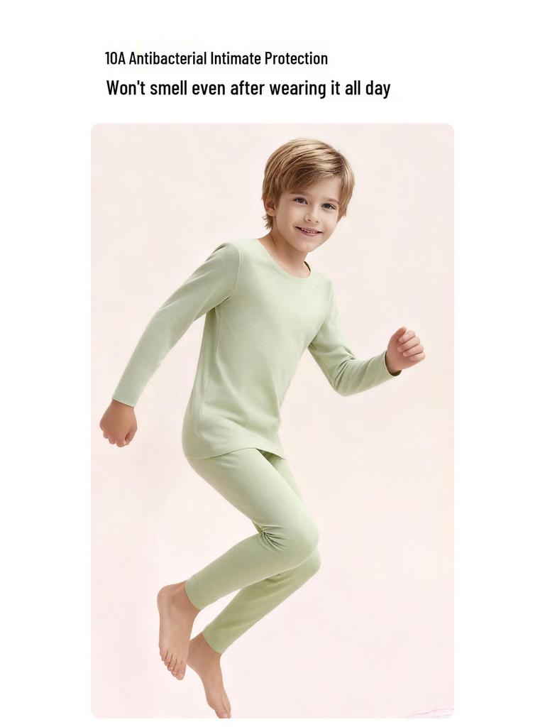 Детский комплект термобелья на флисовой подкладке: Очень толстый, антибактериальный, теплый для подростков и детей старшего возраста (Класс А, 10А)