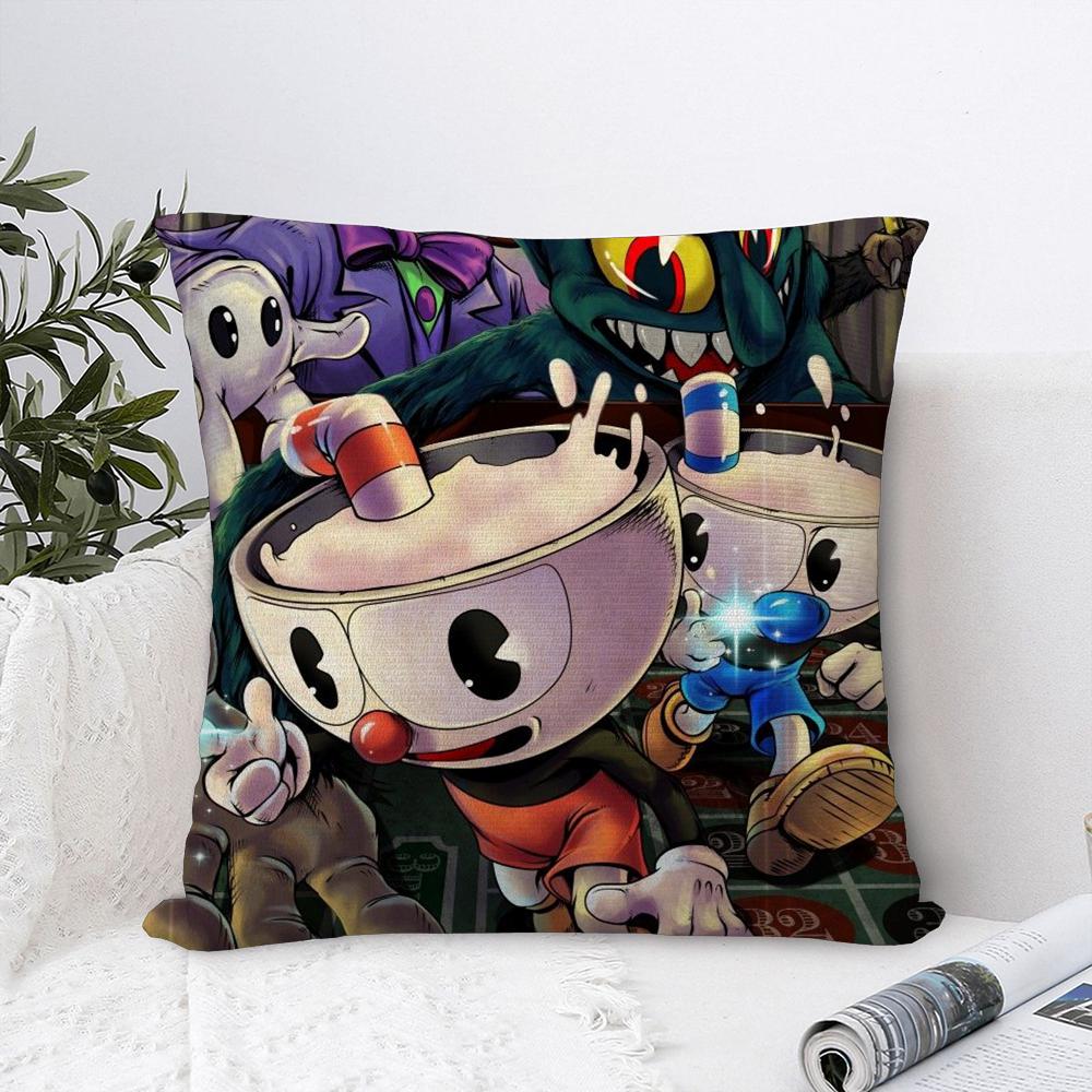 Классическая игра C-Cuphead Милая Наволочка Плюшевая Ткань Мягкая Наволочка Двусторонняя Печать Чехол для Подушки на Диван Покрывало