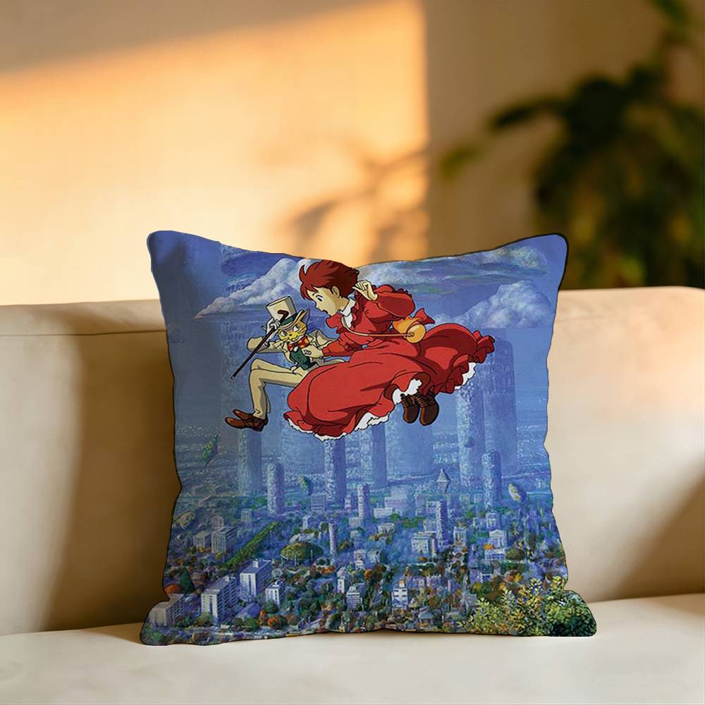 Anime Whisper of the Heart Square DoubleSided printed Pillow Case Bedroom Bedside Pillow Sofa Cushion Cover