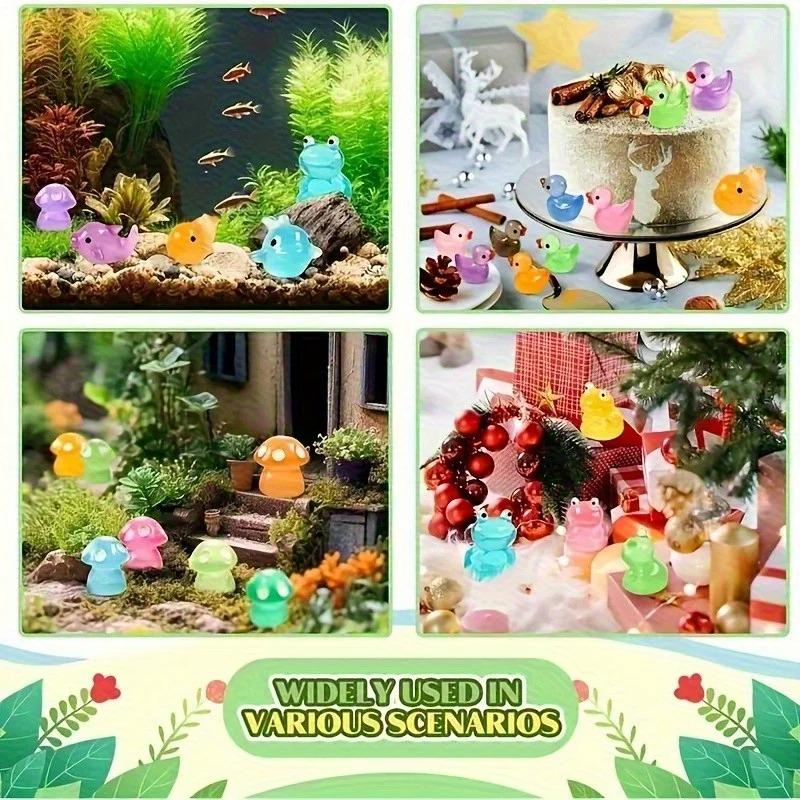 /5-60Pcs Glow In The Dark Mini Resin Animals & Mushroom Blind Bags Fairy Garden Decor Micro Landscape Birthday Gift Surprise