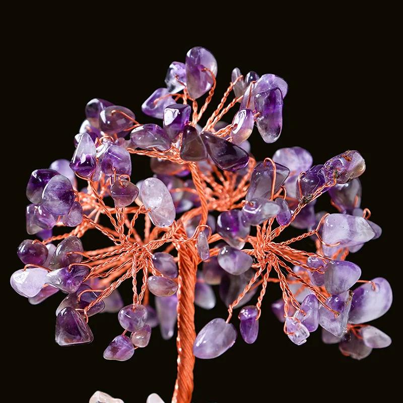 Натуральный аметистовый подсвечник в виде дерева, украшение для стола, белый кристалл, одинарный кристалл, энергетический камень, украшение для прикроватной лампы