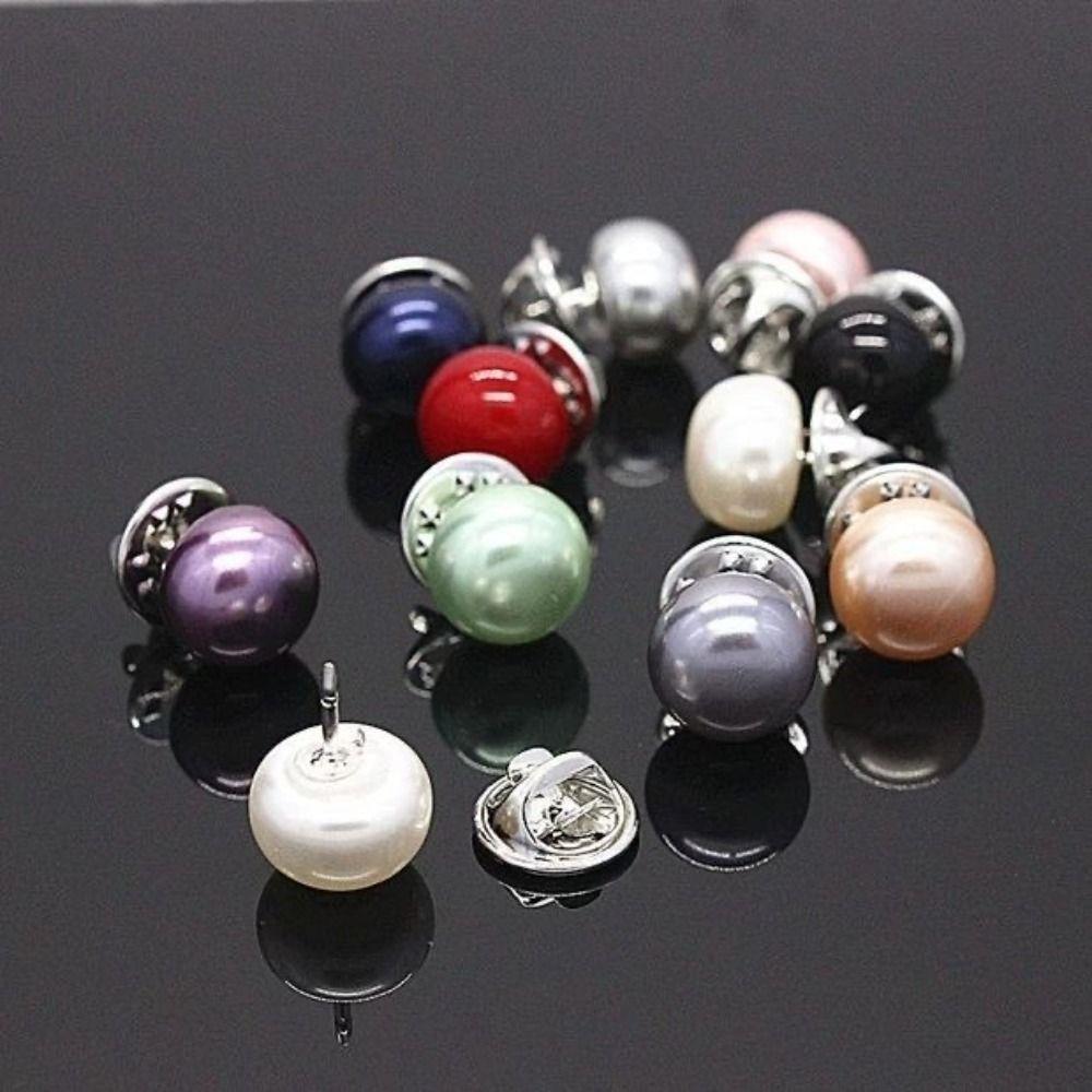 DIY Pearl Button Pins Adjustable Button Brooches Cardigan Buckle Women Jewelry
