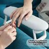 Nail Hand Rest with Table Mat Adjustable Height Ergonomic Design Easy To Clean Faux Leather Nail Salon Manicure Table Foldable Nail Arm Rest Nail Tech