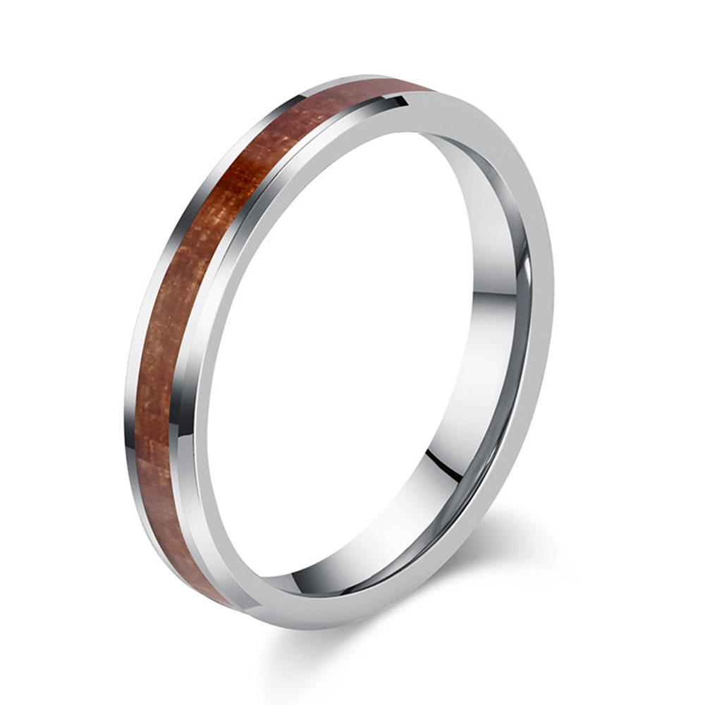 Простое инкрустированное кожаное кольцо с деревянным зерном для мужчин и женщин, парные кольца, мода высокого класса