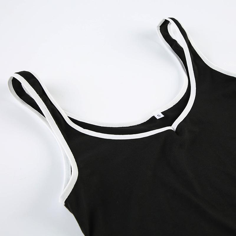 Тонкие комплекты шорт контрастного цвета для женщин. Летние облегающие укороченные топы без рукавов и повседневные спортивные шорты с высокой талией. Комплекты из 2 предметов. Женские наряды.