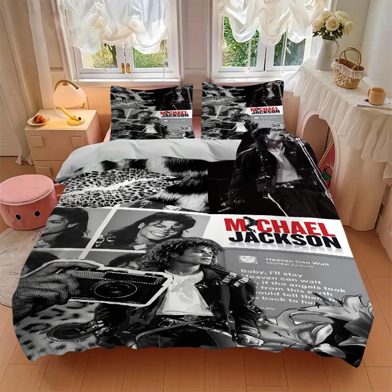 3Pcs Michael Jackson Iconic Moments Bedding Sets For All Sizes New 3D Printed Bed Cover Comforter Duvet Cover Pillowcase Bedroom Decoration