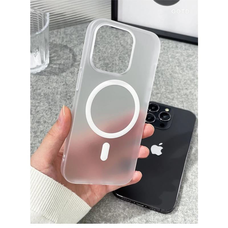 Роскошный ультратонкий матовый магнитный беспроводной зарядный прозрачный чехол для iPhone 16 15 14 Plus 13 16 Pro Max Magsafe ударопрочный жесткий защитный чехол для ПК