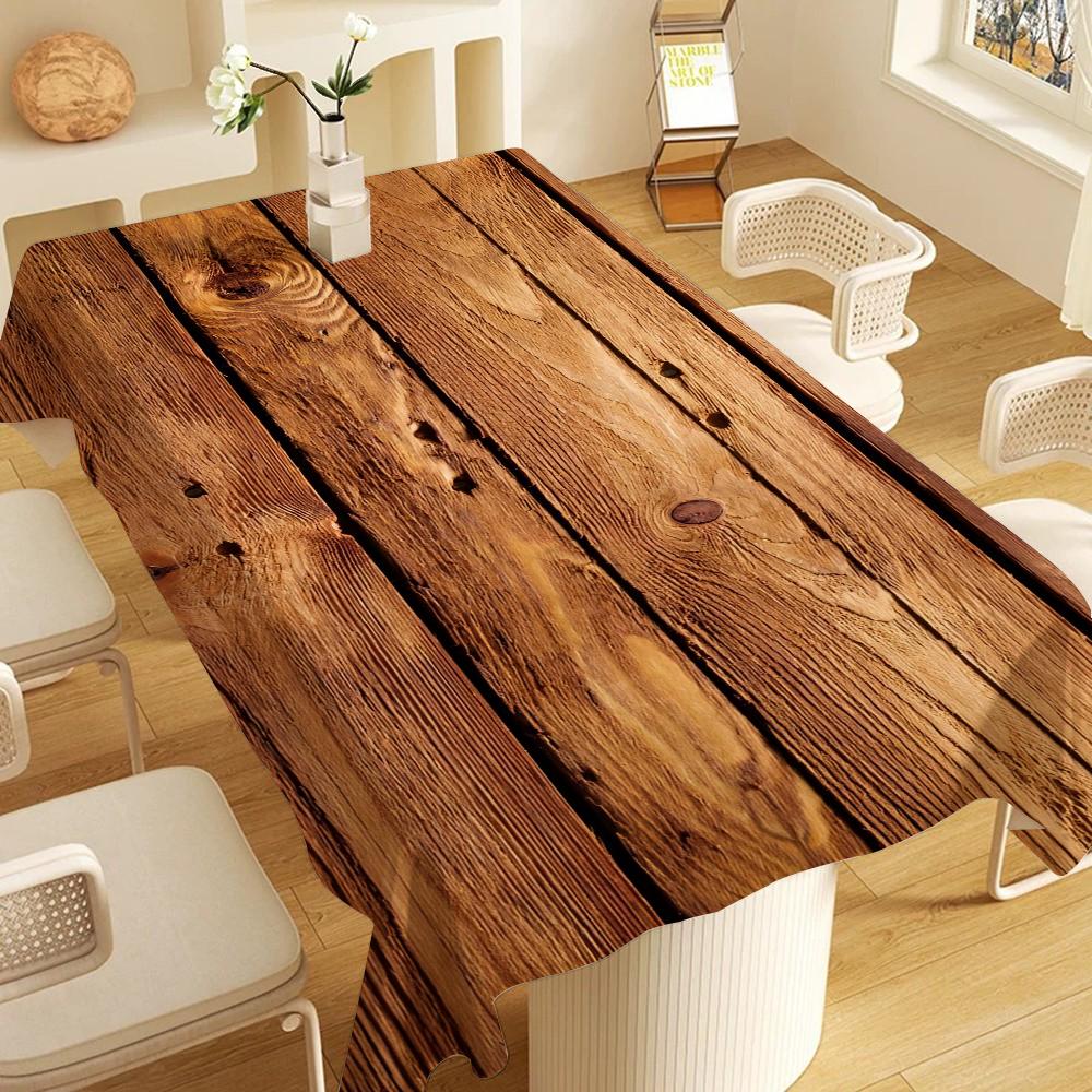 Красивые Деревянные Прямоугольные Скатерти Моющиеся Свадебная Вечеринка Кухня Обеденная Гостиная Украшение на День Рождения Стол
