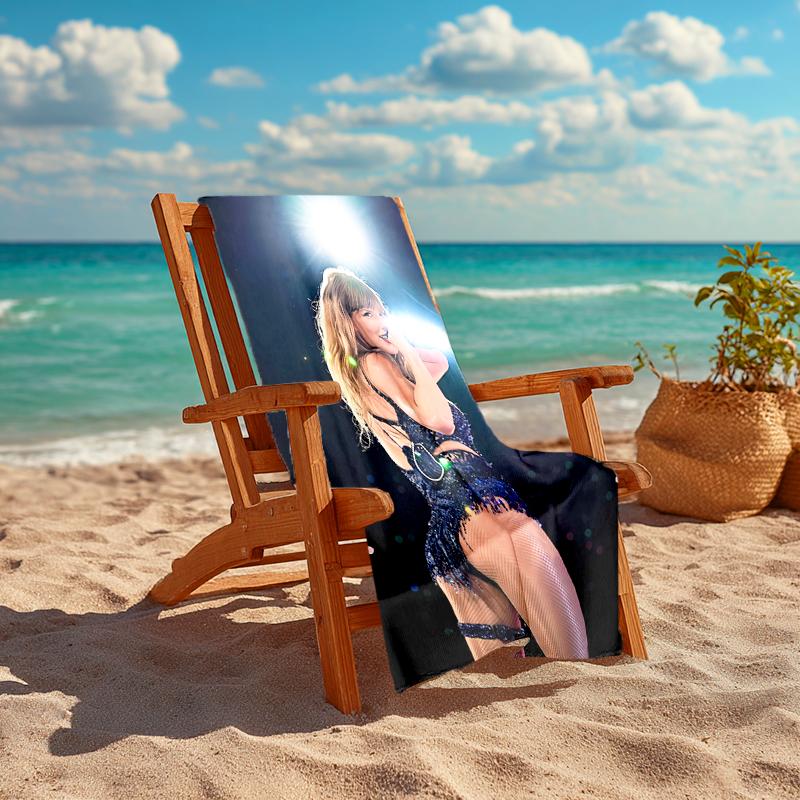 1pc Taylor Swift1 Beach Towel, Comfortable and Thick, and Swimming/Bath/Picnic/Camping Towel, Suitable for Seaside Beaches