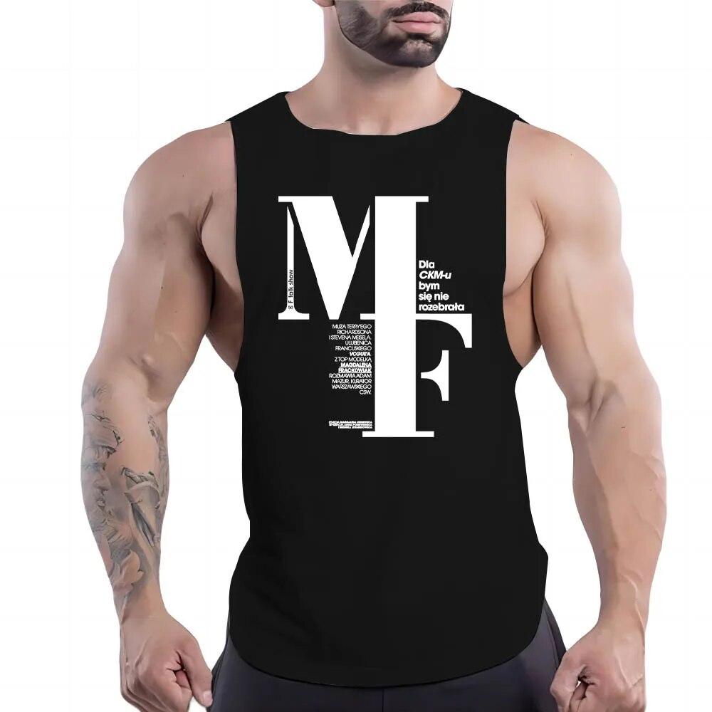 Men'S Clothing Fashion Casual Street Sleeveless Vest Crewneck Comfortable Breathable English Letter Printed Quick-Drying Top