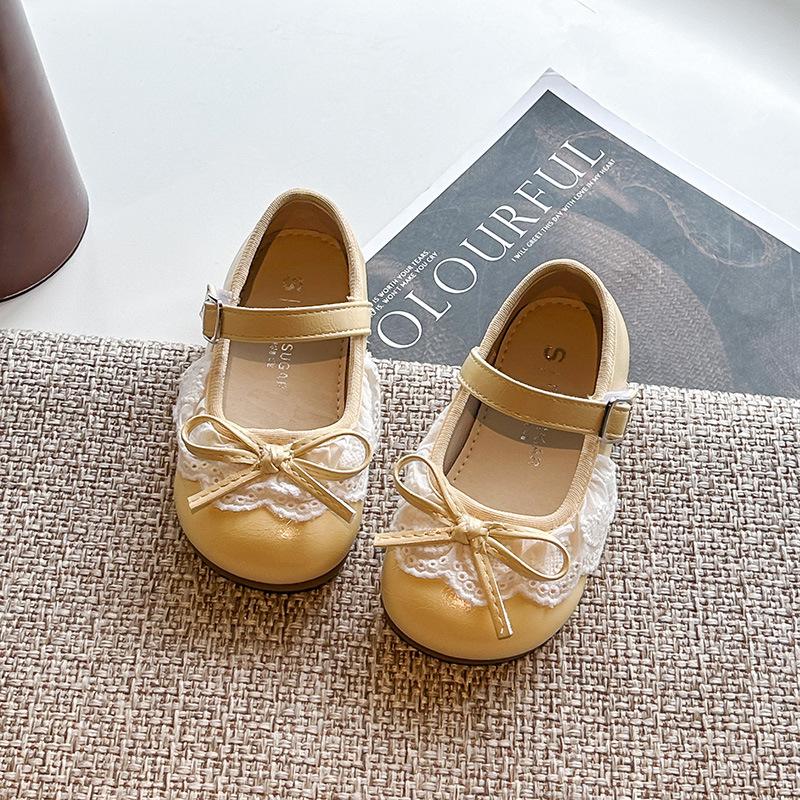 Весна 2026 Девочки Бант Принцесса Мягкая Подошва Кожаные Лоферы