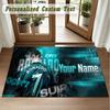 Crystal Velvet Square Rug Custom NameCristiano Ronaldo Pattern Non Slip Home Floor Decor Rug