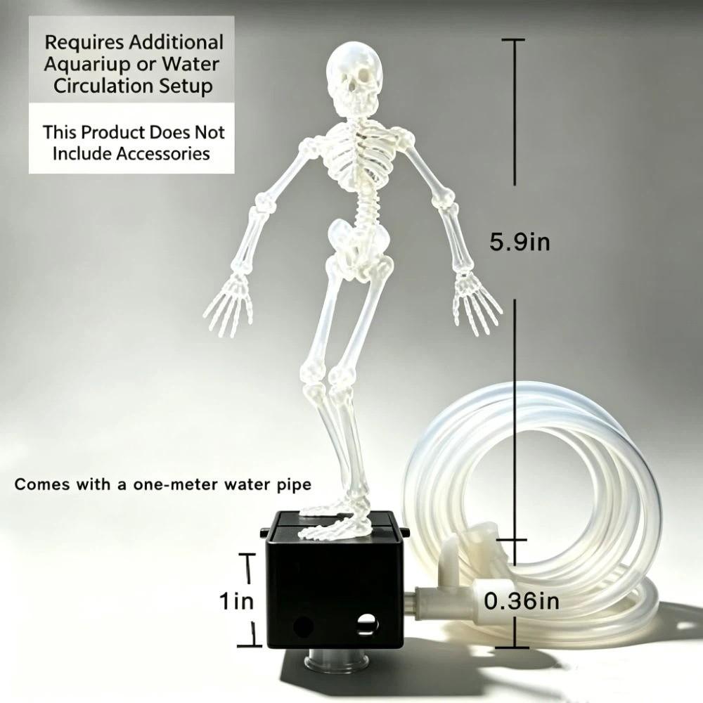 Suction Base Fish Tank Dance Skull Bubbler Skeletons Statue Movable Oxygen Skeleton Aquarium Tank