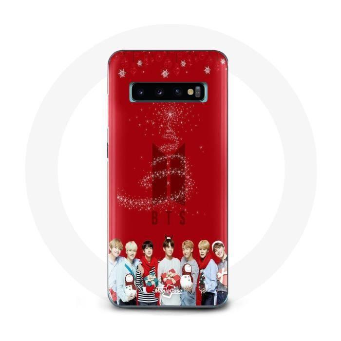 Coque pour Samsung Galaxy S10 Edge BTS Bangtan Garçons Fond Rouge Cadeau de Noël 2023