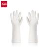 Многоразовые белые нитриловые перчатки Deli LQ627-L