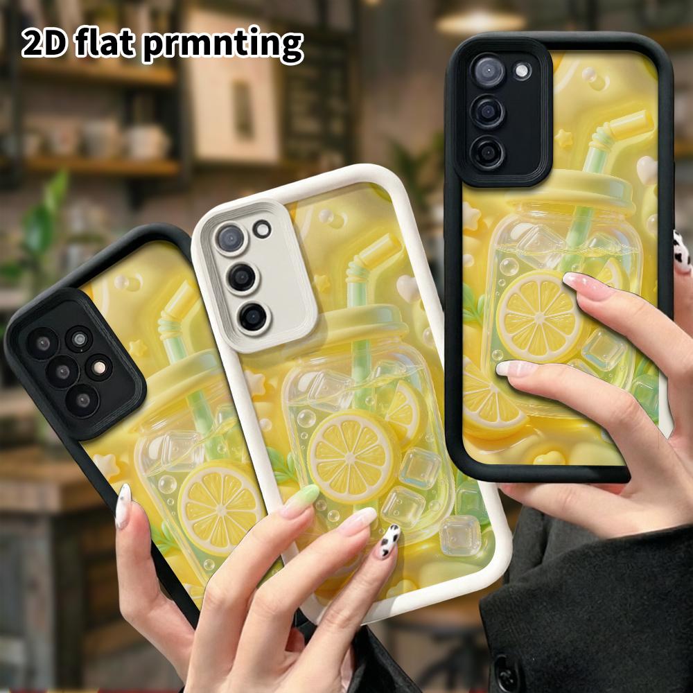 Чехол для телефона: 2D плоский, подходит для Samsung Galaxy A34 A35 M05 M06 S20 S22 S21 FE Plus 5G защитный чехол, банка с лимонным напитком, идеальный Рождественский и H