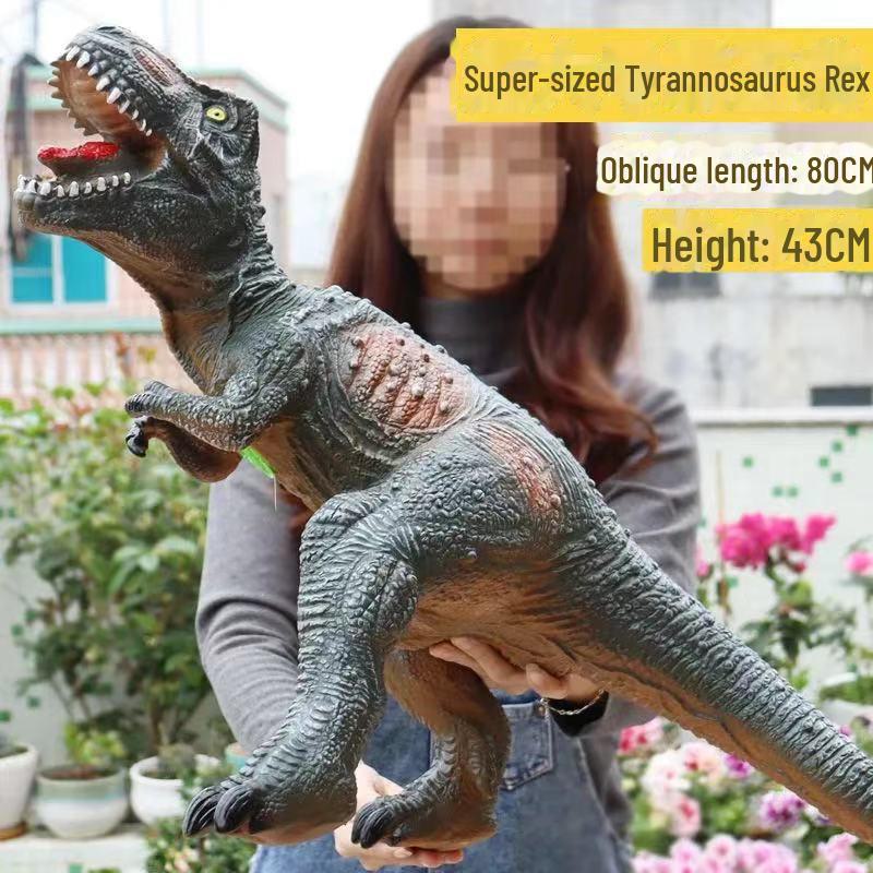 Soft Plastic Giant Dinosaur Model - Cotton-Filled Tyrannosaurus Rex/Triceratops Gift
