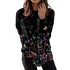 Women's Round Neck Tops Cotton Women's Casual Fashion Print  Long Sleeve O-Neck Pullover Top Blouse