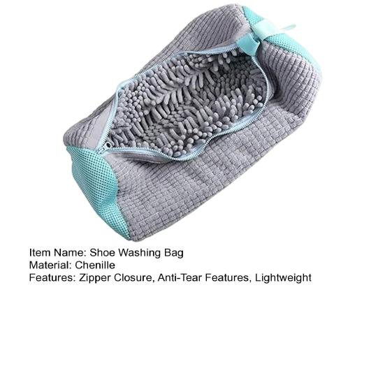 Мешок для мытья обуви Легкий портативный мешок для чистки обуви Гладкая застежка-молния Не рвущийся мешок для стирки обуви