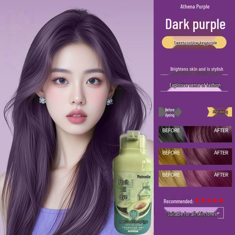 Meilando Pure Natural Fruit Oil Hair Dye - Non-Staining, Covers Grays, Brightens Skin, Trendy Colors