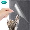 Pet Couch Protector, 4 Piece M 4 Piece L Clear Pet Cat Dog Claw Guards Self-Adhesive Pads, Discreet Cat Scratch Furniture Protector Pad Deterrent