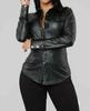 Women Shirt Black Genuine Lambskin Leather Handmade Stylish Casual Formal Wear