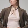 Saint Luxure 100% Wool Twilly Muffler Short/Long Ivory Beige