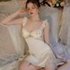 Пижамы Ice Silk Floral с подтяжками на груди, ночные рубашки, комплекты домашней одежды