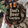 2D Flat 1pc, 8x8 in, Vintage Beer Garden Aluminum Metal Decorative Signs & Plaques - Dad's Beer Garden Wall Art with Beer Mugs, Bottles & Rustic