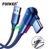 FONKEN 180 Degree Rotate USB Cable Type C 3A Fast Charging Micro USB Charger Cable Mobile Phone For Samsung Galaxy Xiaomi Huawei Cellphone Accessories