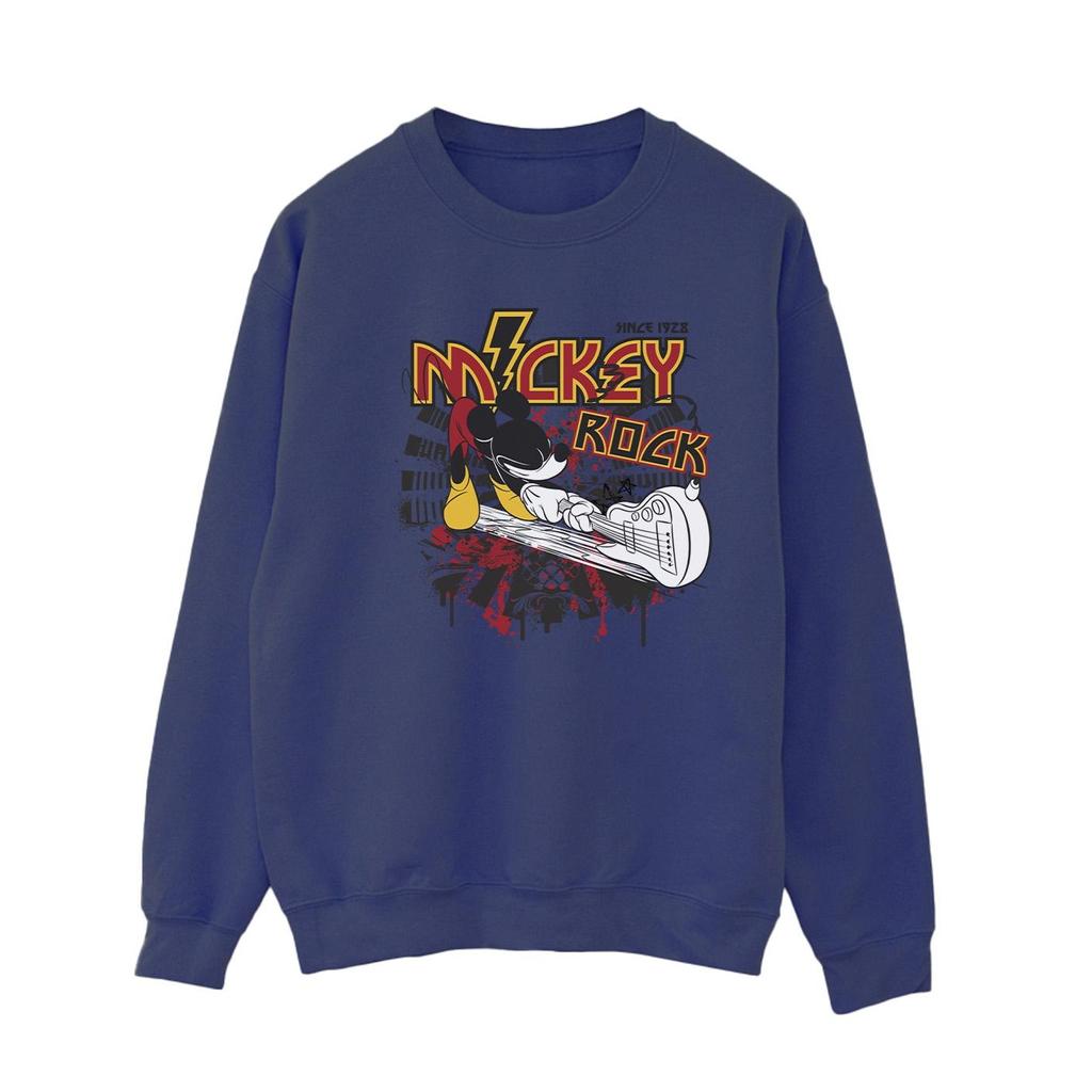 Disney Womens/Ladies Mickey Mouse Smash Guitar Rock Sweatshirt