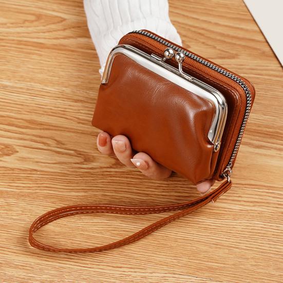 Женский кошелек из искусственной кожи, держатель для кредитных карт, на молнии, портативный, легкий, для путешествий