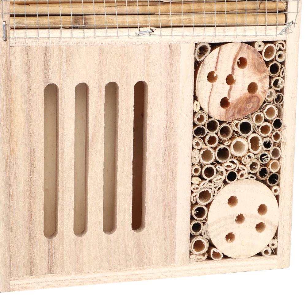 Garden Outdoor Wooden Insect Bee House Wood Bug Room Shelter Nesting Box Decoration