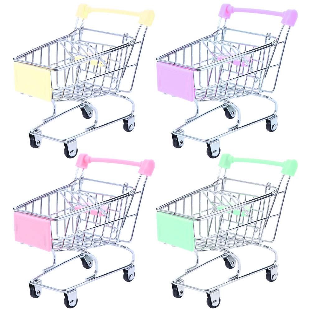 Dollhouse Furniture Supermarket Shopping Basket Supermarket Handcart Trolley Dollhouse Accessories
