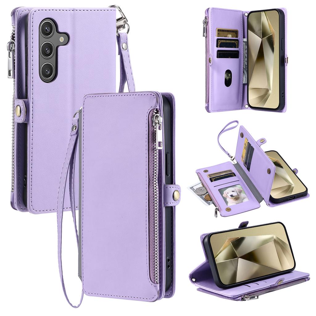 015 Style For Samsung Galaxy A25 5G (Global) (161.0 X 76.5 X 8.3mm) Phone Case Leather Wallet Cover