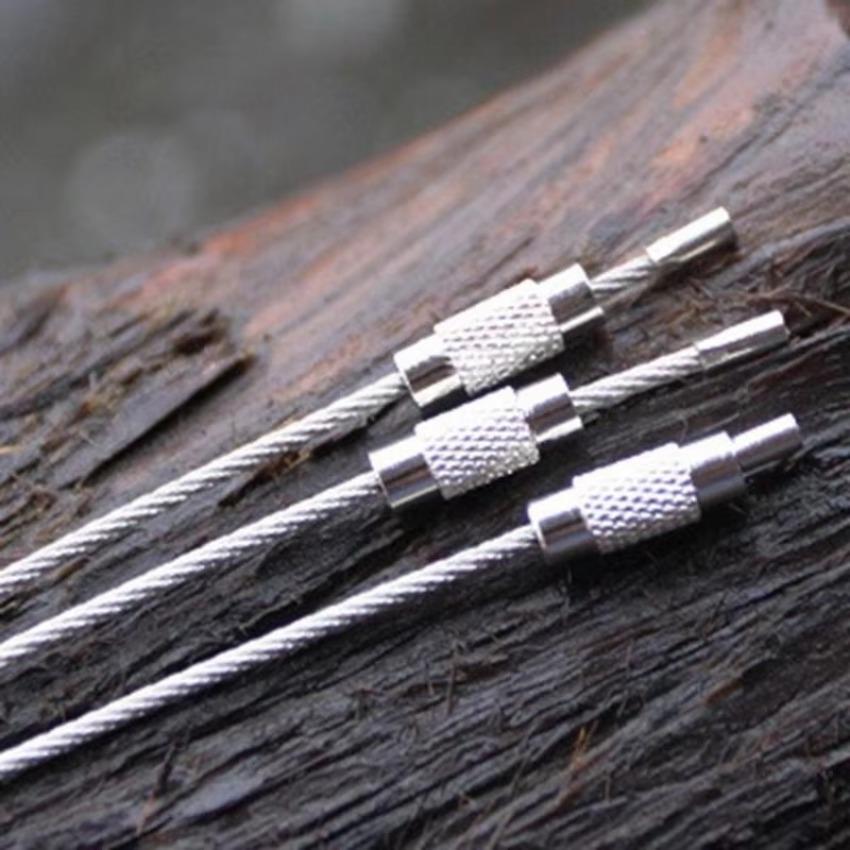 5 шт./10 шт. проволочный кабель петля винт замок гаджет кольцо брелок брелок из нержавеющей стали бирка веревка круг походная веревка фитинги