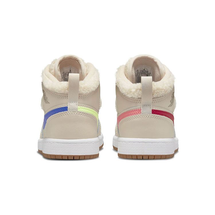 Детские кроссовки Air Jordan 1 Mid Utility PS Fleece Tan Pearl-White Dark-Driftwood DO2208-264