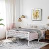 VASAGLE RMB063W01 Double Bed Frame Metal Bed Frame Fits 140 x 190 cm Mattress, Guest Bed, Adults, Children, Easy Assembly, Small Spaces, White