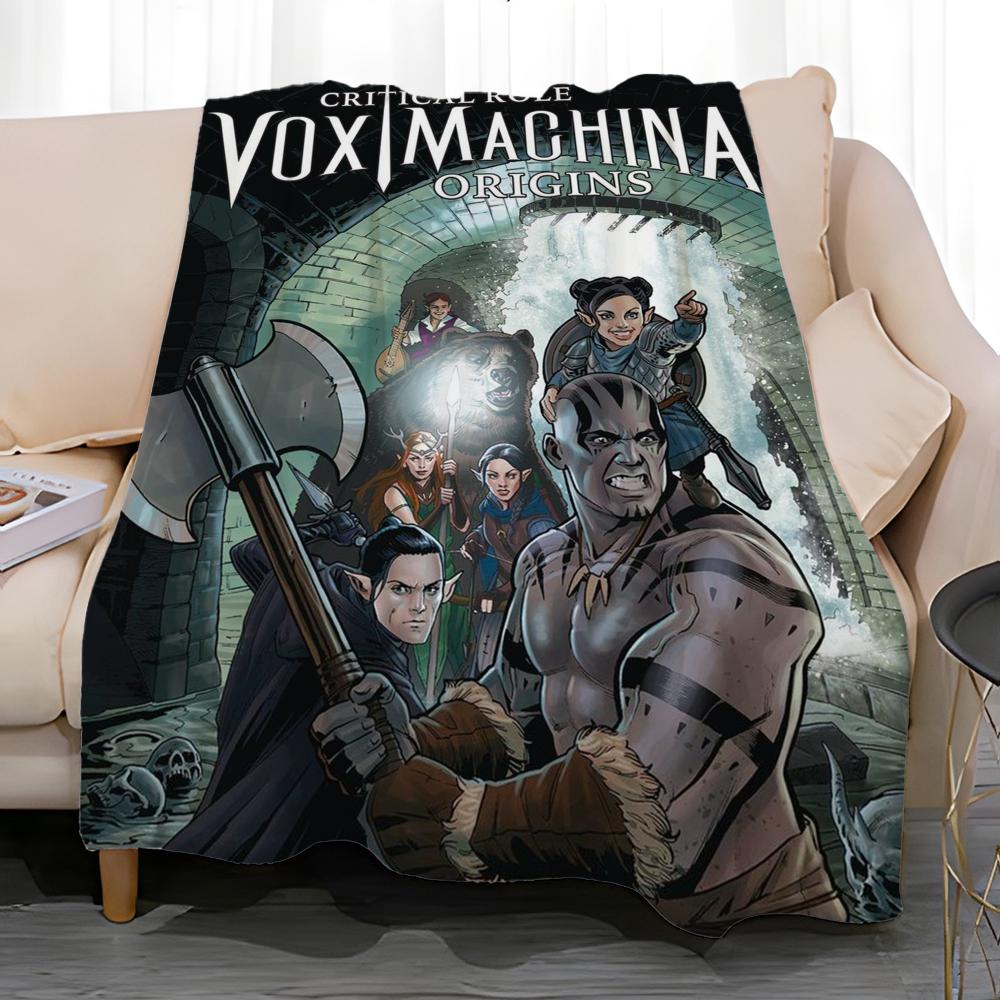 animated The Legend of Vox Machina Throw Soft Coral Fleece Blanket 310gsm Fluffy Warm Throw for Sofa Bed Couch Bedroom Decor