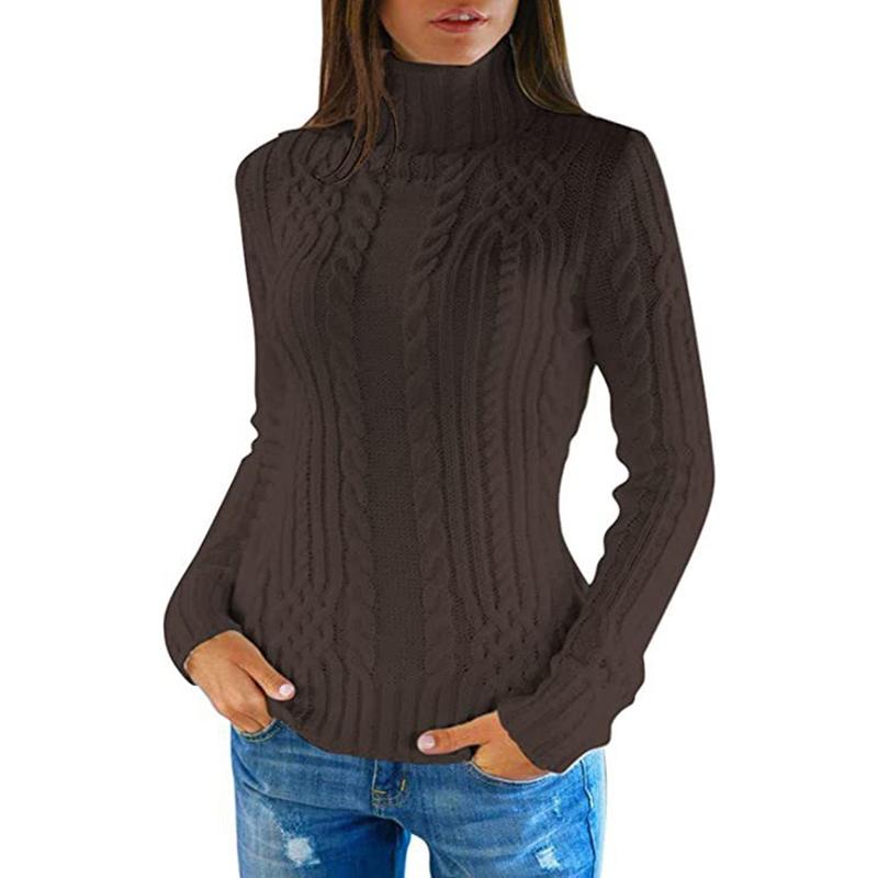 Autumn New Slim Fit Turtleneck Knitted Sweater Women Winter Long Sleeve Fashion Women Pullover Sweaters Elegant Soft Warm Lady Knitwear Jumpers 25068