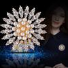 Rhinestone Alloy Corsage Women'S Fashion Simple Diamond-Encrusted Flower Pearl Brooch Clothing Accessories