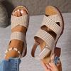 Fashion Summer White Thick High Heel Sandals for Women Plus Size Cross Band Platform Sandles Woman Back Strap Non Slip Beach Sandalias
