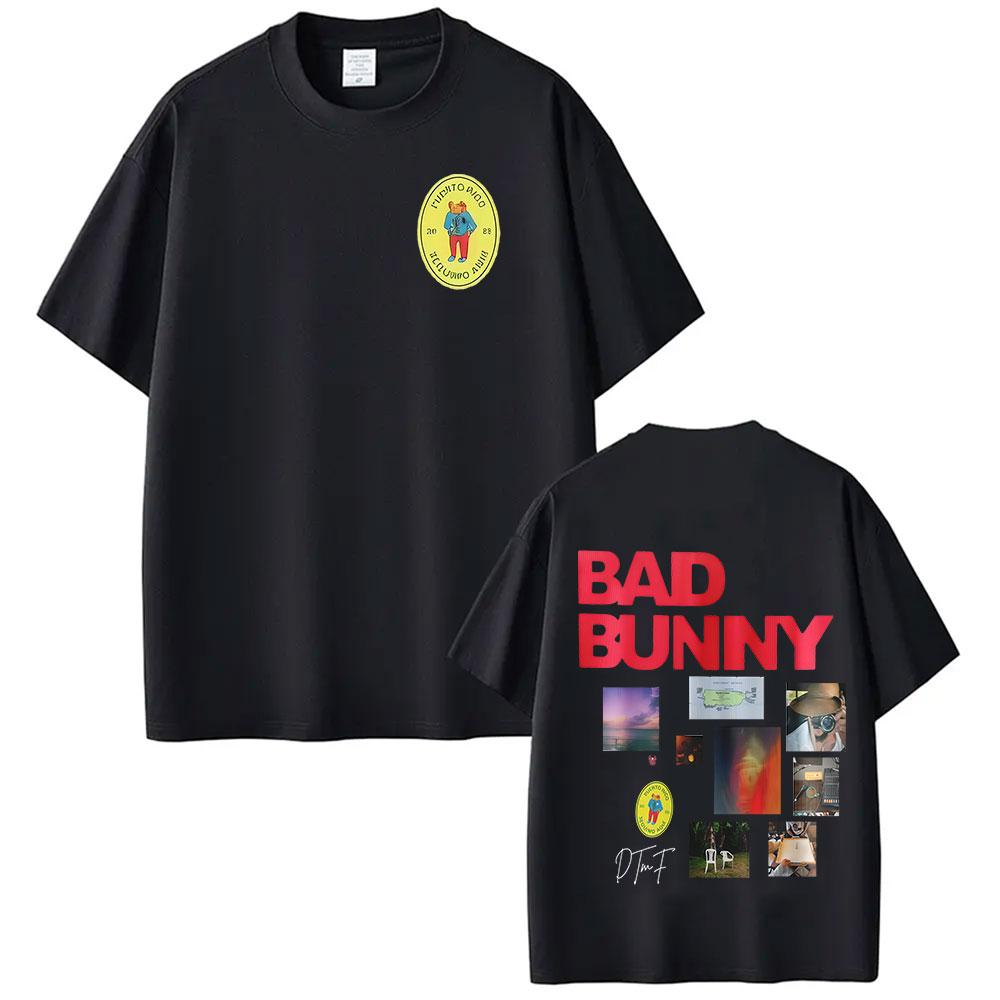 Rapper Bad Bunny Tour Debi Tirar Mas Fotos DTMF Merch TShirts Clothing Summer Casual Hip Hop Pop Music Tees Streetwear