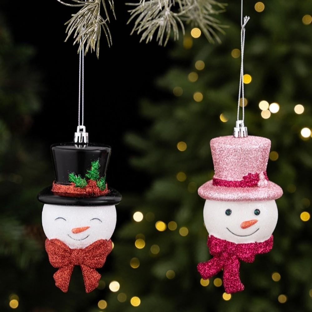 Santa Christmas Tree Decor Plastic Xmas Ornaments Santa Claus Snowman Pendant Kids Xmas Gift