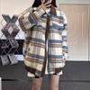 Women's Plaid Wool Coat - Loose, Casual, Versatile Jacket for Autumn/Winter 2024