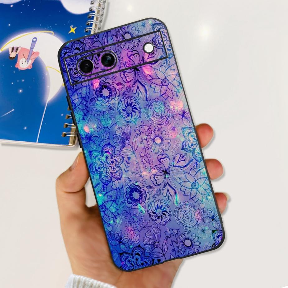 Чехол для Google Pixel 8A Чехол Pixel8 Pro Милый Кот Цветок Расписной Силиконовый Чехол для Телефона Для Google Pixel 8 Pro Pixel8A Мягкие Fundas
