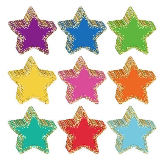 Yousheng 90 Sheets Colorful Decorative Borders Star Paper Cutting Bulletin Board Cutouts DIY Classroom Supplies