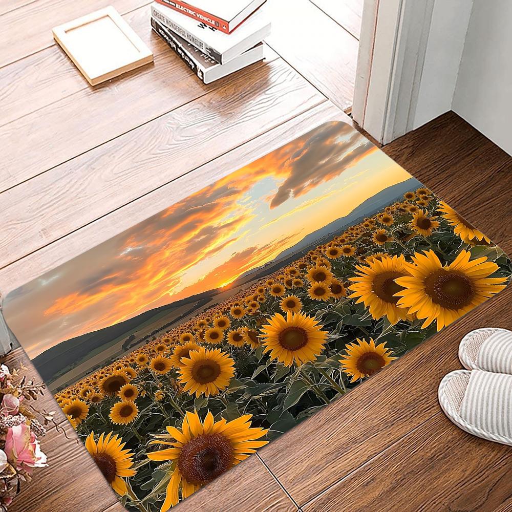 Vintage Flowers Print Doormats Non-Slip Washable Bathroom Rugs Creative Bath Rug For Bedroom Living Room Entryway Decor